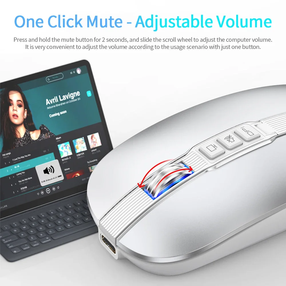 Bluetooth Wireless Mouse 2.4G Wireless Office Mouse Tablet PC Notebook Dual Mode USB Charging Mute Mouse