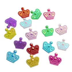 60 sztuk/partia Kawaii akrylowa korona z kolorowymi żywicznymi kaboszonami z żywicy rhinestone akcesoria-a89