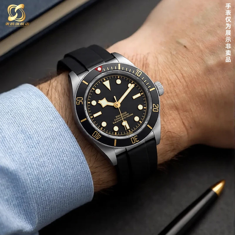 20 مللي متر حزام ساعة سيليكون ل تيودور 1958 جرين باي BB58 الحارس 39 مللي متر الهاتفي الرجال لينة مطاط مقاوم للمياه حزام الساعات سوار معصمه