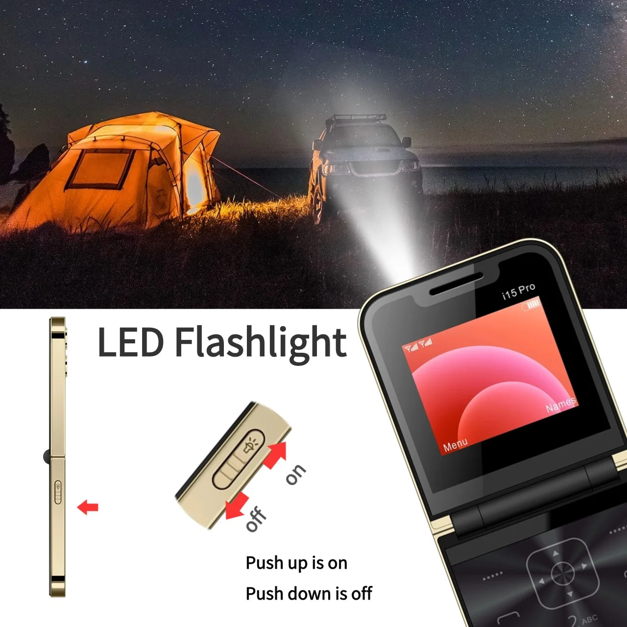 Unlocked Flip Lady Senior Mobile Phone Dual Sim Clamshell Slim Size Speed Dial Torch Magic Voice Blacklist Push Button Phone