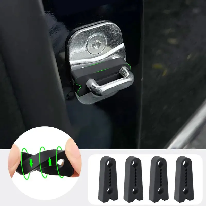 

4pcs Car Door Lock Sound Deadener Damper Buffer High-Elasticity Silicone Door Latch