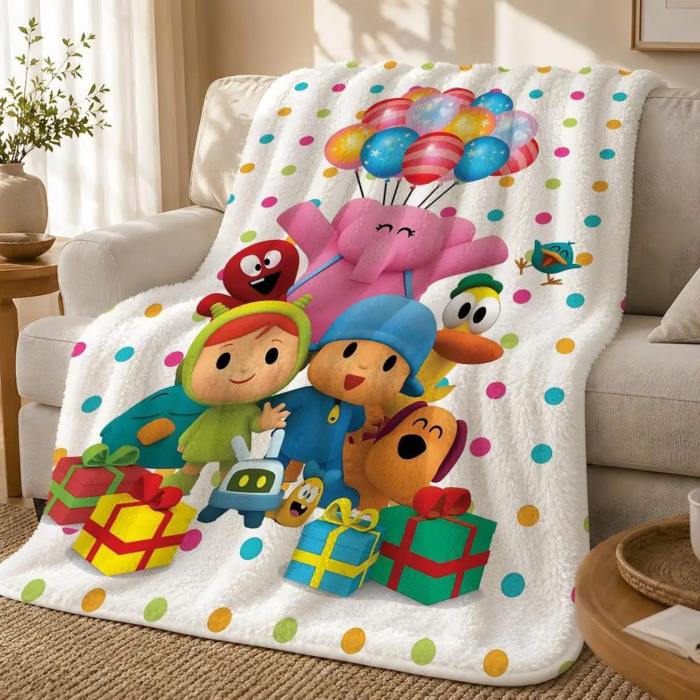 B-Boy Girl P-Pocoyo Throw 1pc Flannel Blanket Soft Lightweight Warm Cozy For Bedroom Sofa Bed