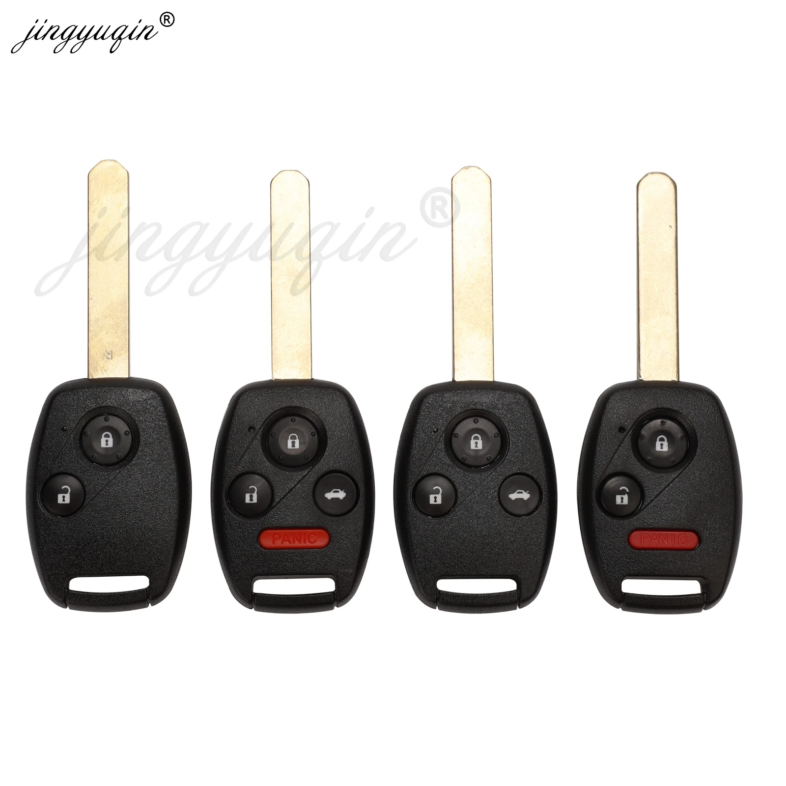 jignyuqin 2/3/4 Buttons Remote Key Shell for Honda Accord Insight CRV Civic Odyssey Pilot Ridgeline Car Keyless Entry Fob Case