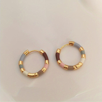 Retro Trend Colorful Geometric Drop Female Earrings Niche Personality Design Fashion Holiday Party Accessories Jewelry
