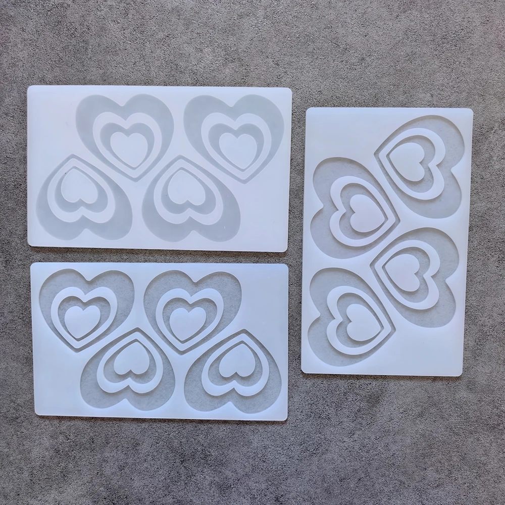 1 قطعة 4 غرف ثقب مزدوج على شكل قلب شوكولاتة الوجه على قالب السيليكون لتقوم بها بنفسك قالب الحلوى بودنغ قالب الحلوى كعكة الديكور المساعد