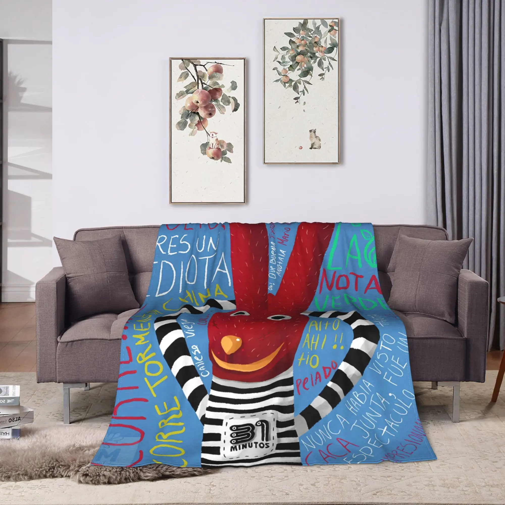 31 دقيقة خوان كارلوس بودوك الفانيلا بطانية الشتاء الدافئة الفراش يلقي للأطفال الكبار غرفة نوم المفرش أريكة غطاء سرير