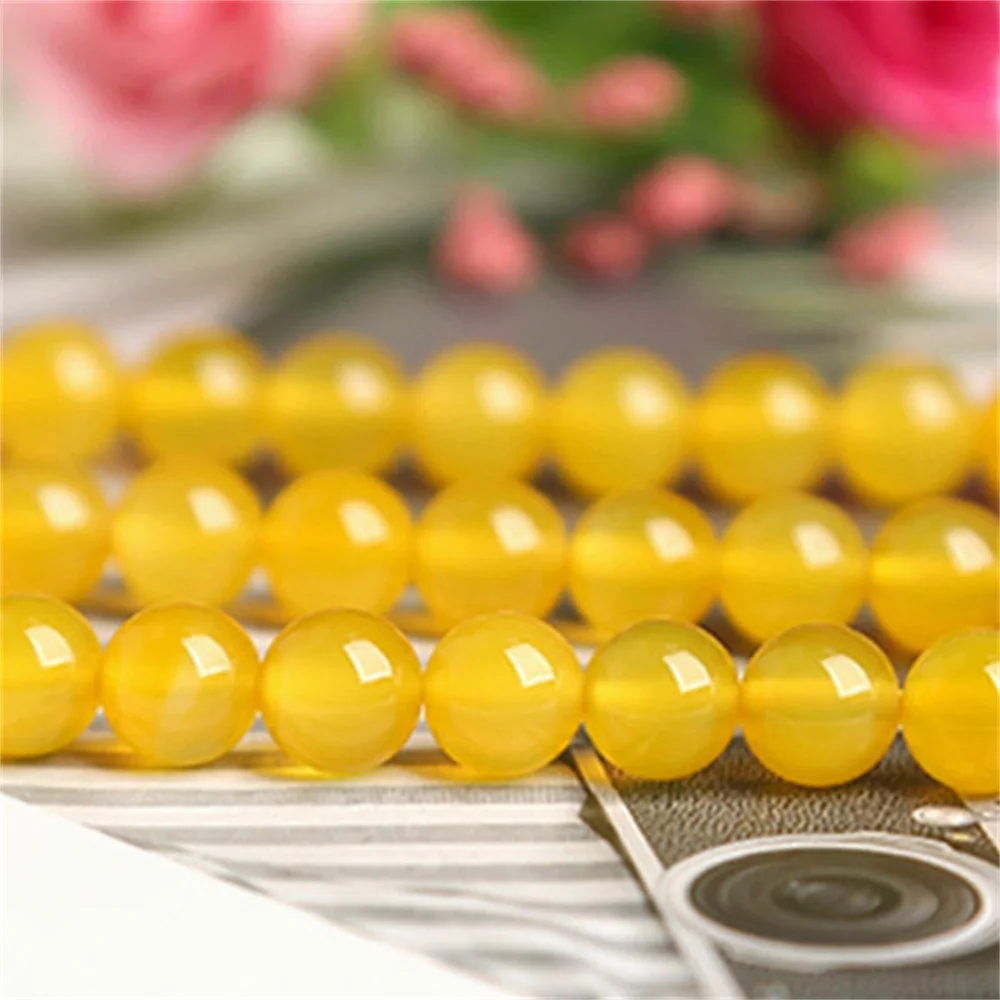 

Natural 6-12mm Yellow Agate Stone Beads for Jewelry Making DIY Jewelry Necklace Bracelet Onyx Handmade Accessories Beading