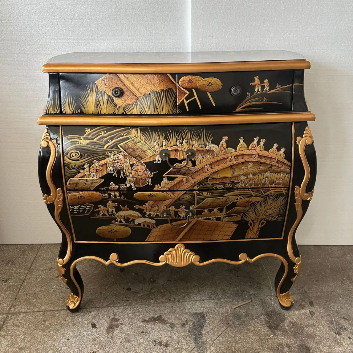 LTT French chest cabinet entrance entrance cabinet hand-painted gold decorative cabinet high-end furniture