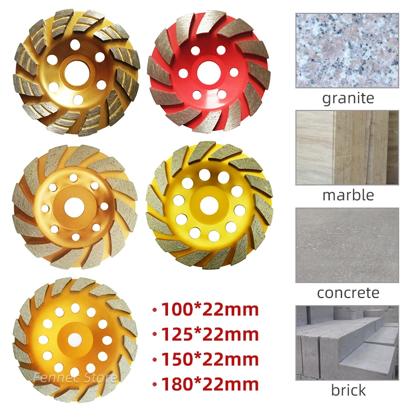 

1/2pc Diamond Grinding Wood Carving Disc Wheel 100/125/150/180mm Concrete Granite Stone Ceramic Cutting Grinding Disc Tool