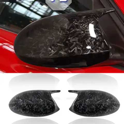 E90 E91 블랙 M3 스타일 커버 E81 E82 E87 E88 BMW 1 3 시리즈 E92 E93 탄소 섬유 M 룩 후면 미러 캡 자동차 액세서리