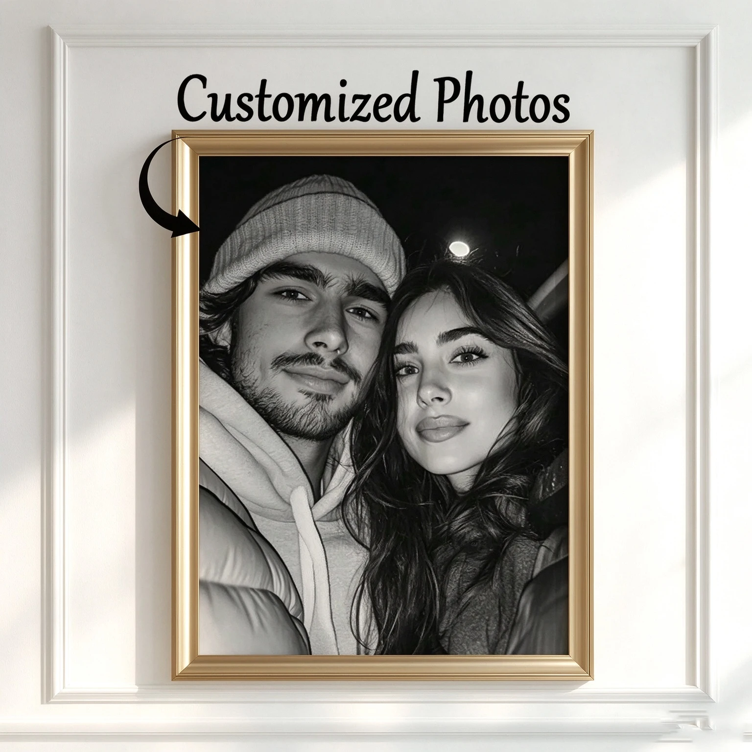 1PC Custom Photo Canvas Print Personalized Unframed Wall Art for Couples Poster for Living Room Decor&Wedding Birthday Present