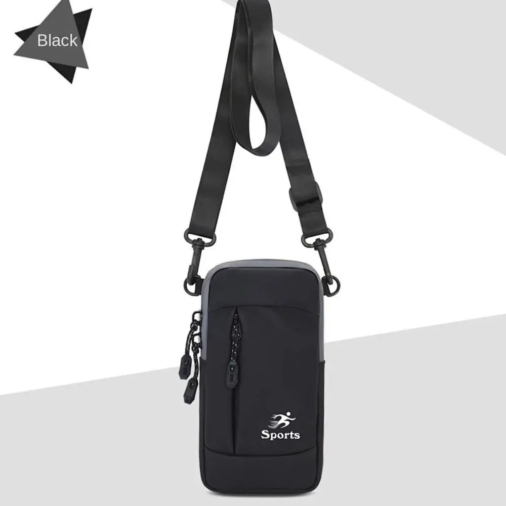PU Leather Universal Phone Armband Bag Waterproof with Headphone Jack Outdoor Running Phone Holder Non-slip with Shoulder Strap