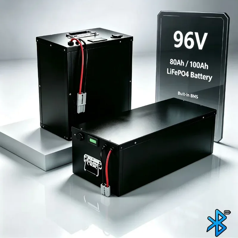 96V 80Ah High Capacity LFP Storage Battery Built-In Intelligent BMS Stable 7KW Power For Electric Vehicle Camper AGV Golf Transp