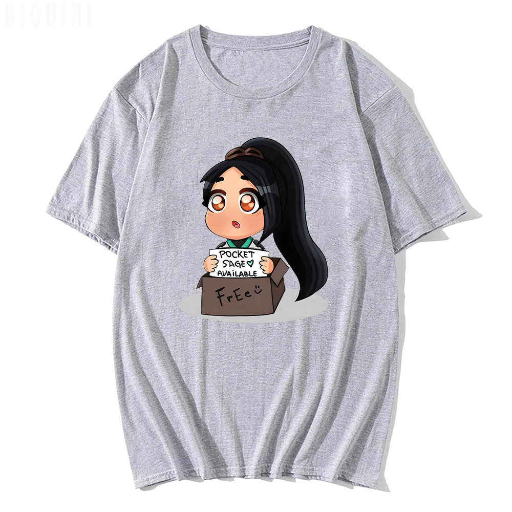 VALORANT Game Sage TShirt High Quality O-Neck Short Sleeve New Arrival Cute Cartoon Unisex Men Women Tops Loose EU Size Harajuku