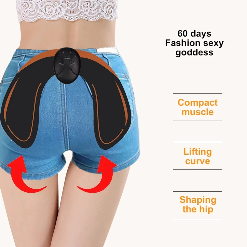 Tuhopeta Wireless Hip Trainer Abs Fitness Butt Lift Massage Machine Intensity Massager Buttock Lifting Toner Trainer