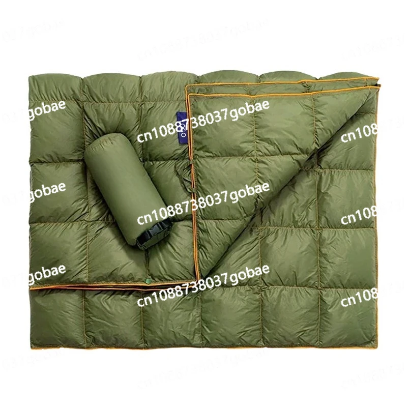 Outdoor camping down blanket portable waterproof hiking wearable blanket office light warm lunch break blanket