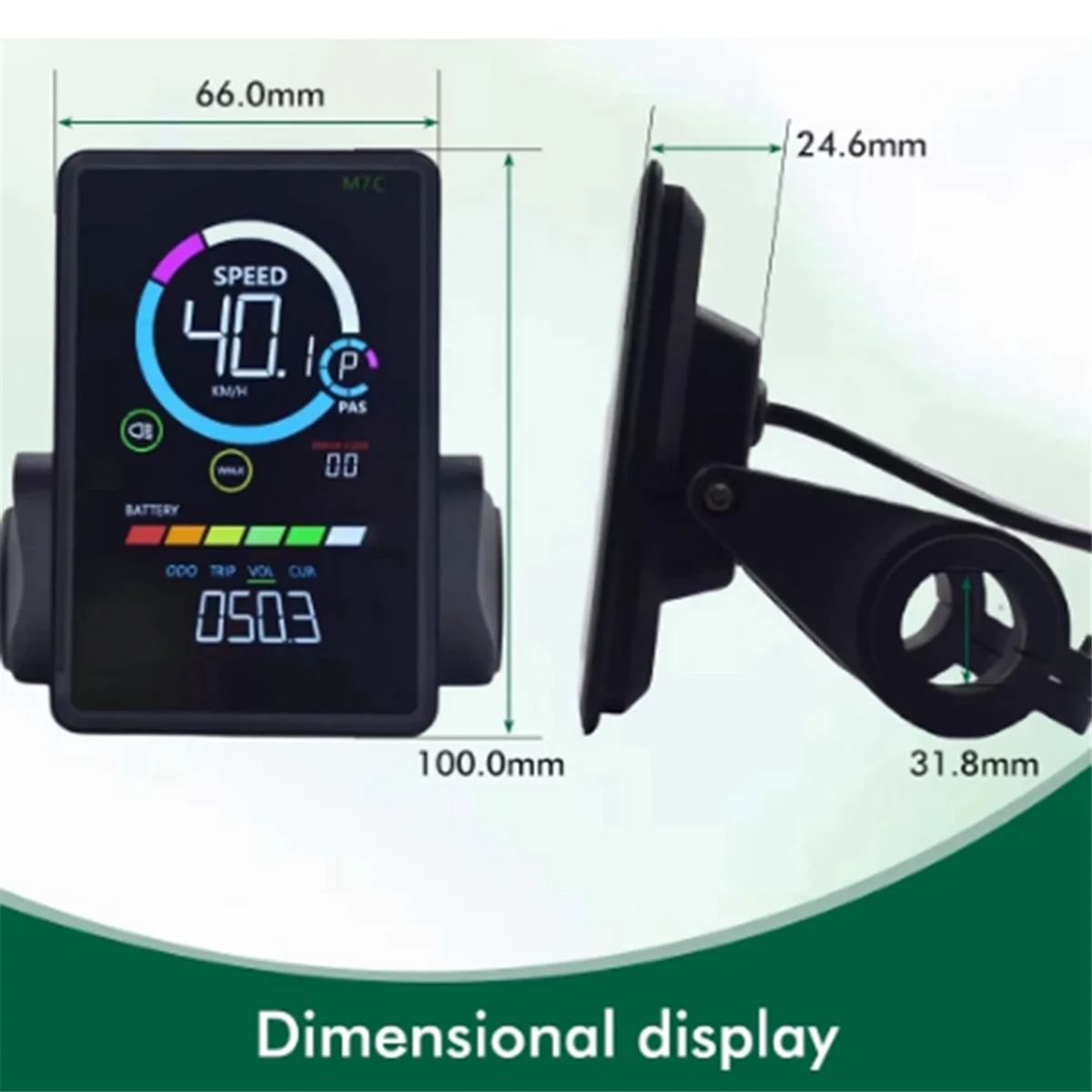 

Portable 24V-60V M7C-2 E-Bike LCD Colorful Display Meter with USB UART,B
