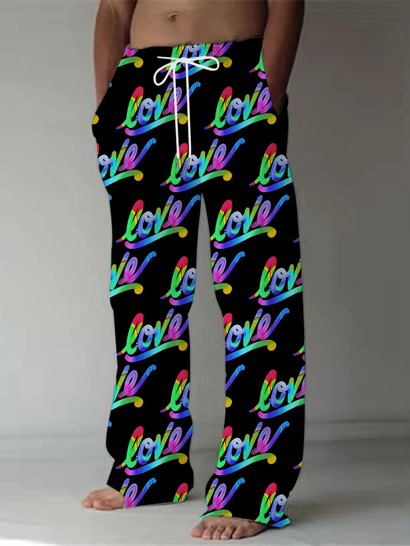 Nieuwe coole stijl Rainbow Melted Star all-over print 3D casual sport sneldrogende broek voor heren en dames op zomerstraten