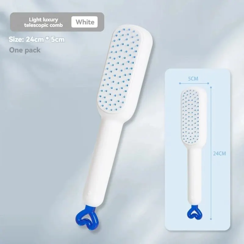 Retractable Massage Comb Rotatable Automatic Cleaning Portable Durable Light Luxury Scalp Cleaning Anti-Static Hair Comb