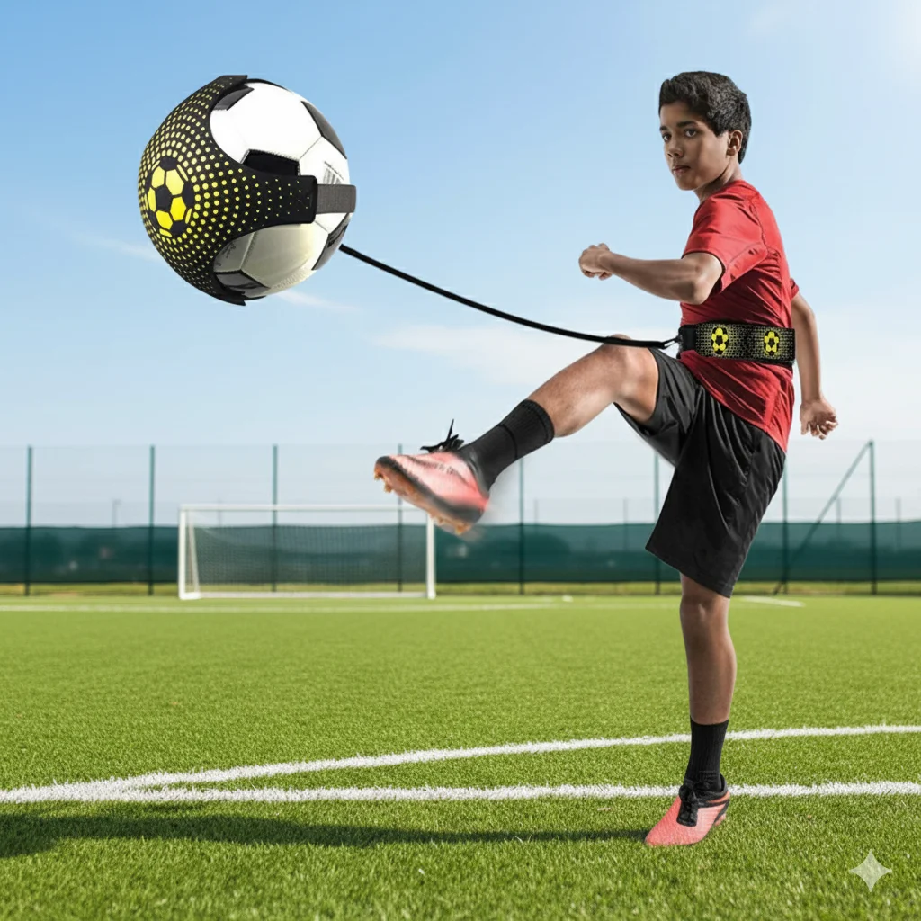 كرة تدريب كرة القدم المرنة، لعبة رياضية خارجية، أشرطة تمرين جسدي، ممارسة المهارات الشخصية، حزمة مساعدة لـ #1