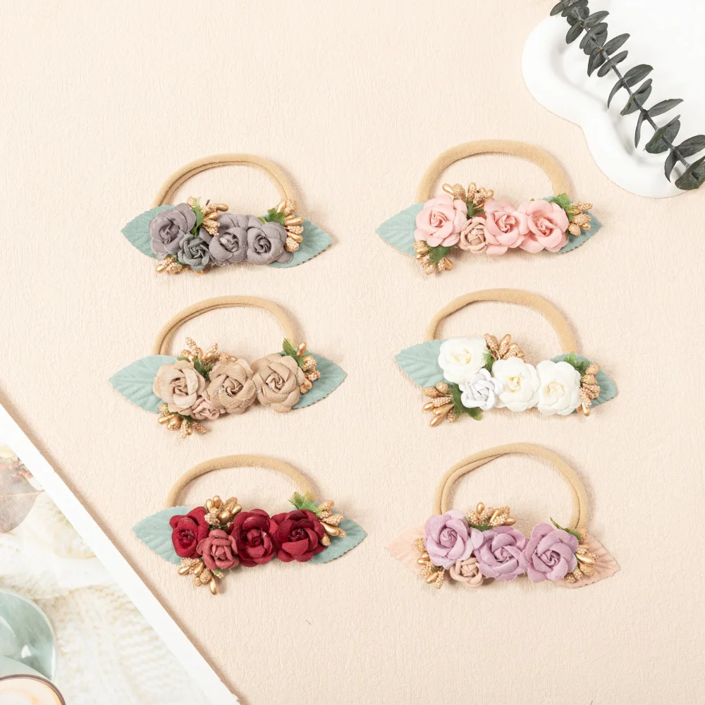 

Elastic Nylon Flower Headband for Newborn Infant Soft Flower Hair Bands for Cute Headbands Headwear Hair Accessories