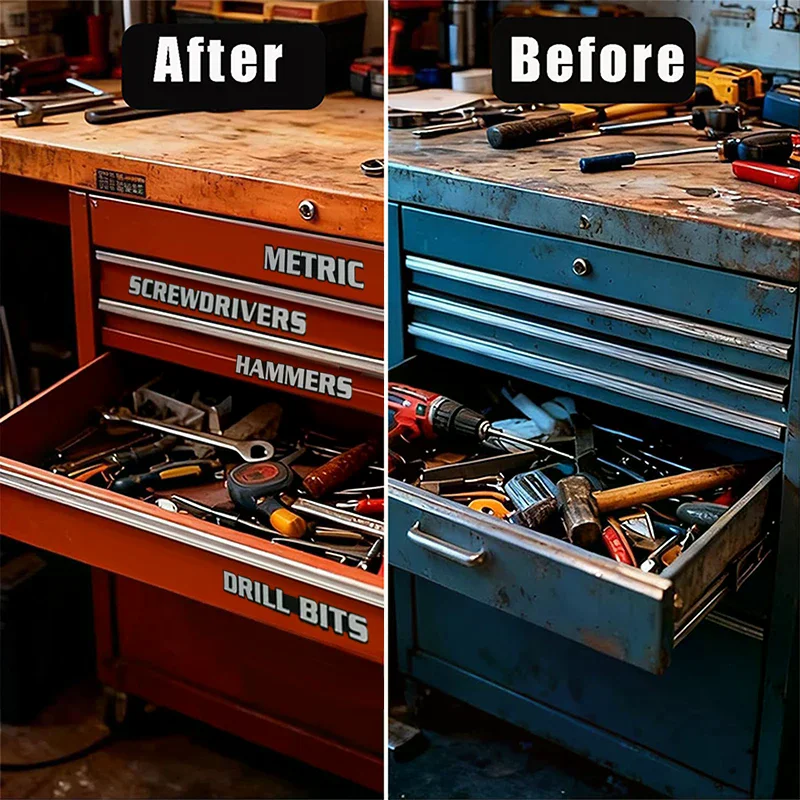 

Набор из 11 магнитных этикеток для ящиков для инструментов, этикетки для ящиков для инструментов с 3D-печатью для организации инструментов, многоразовые бирки для стальных ящиков для инструментов, тележек