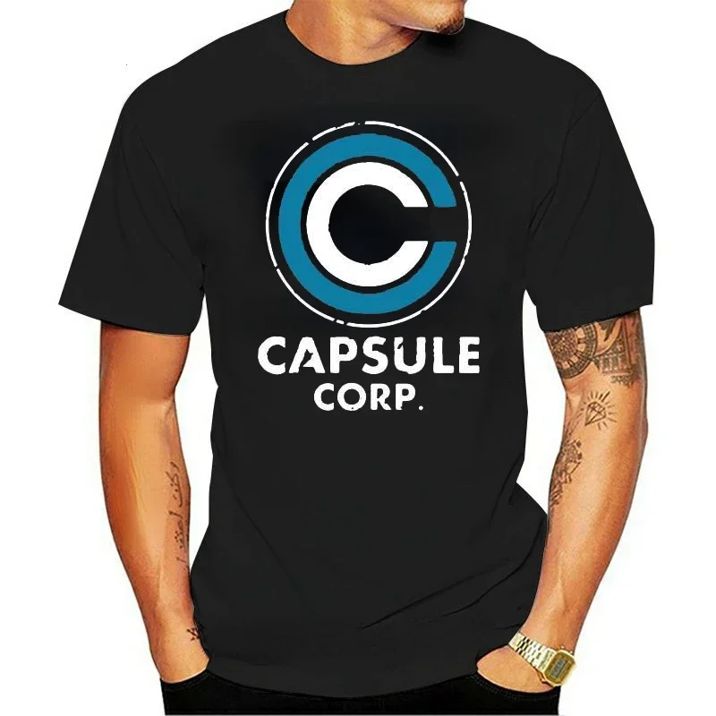 New Funny Capsule Corp Print Tees Man Short-sleeve Cotton Loose Breathable Graphic Casual Streetwear Tops Men Clothing vintage