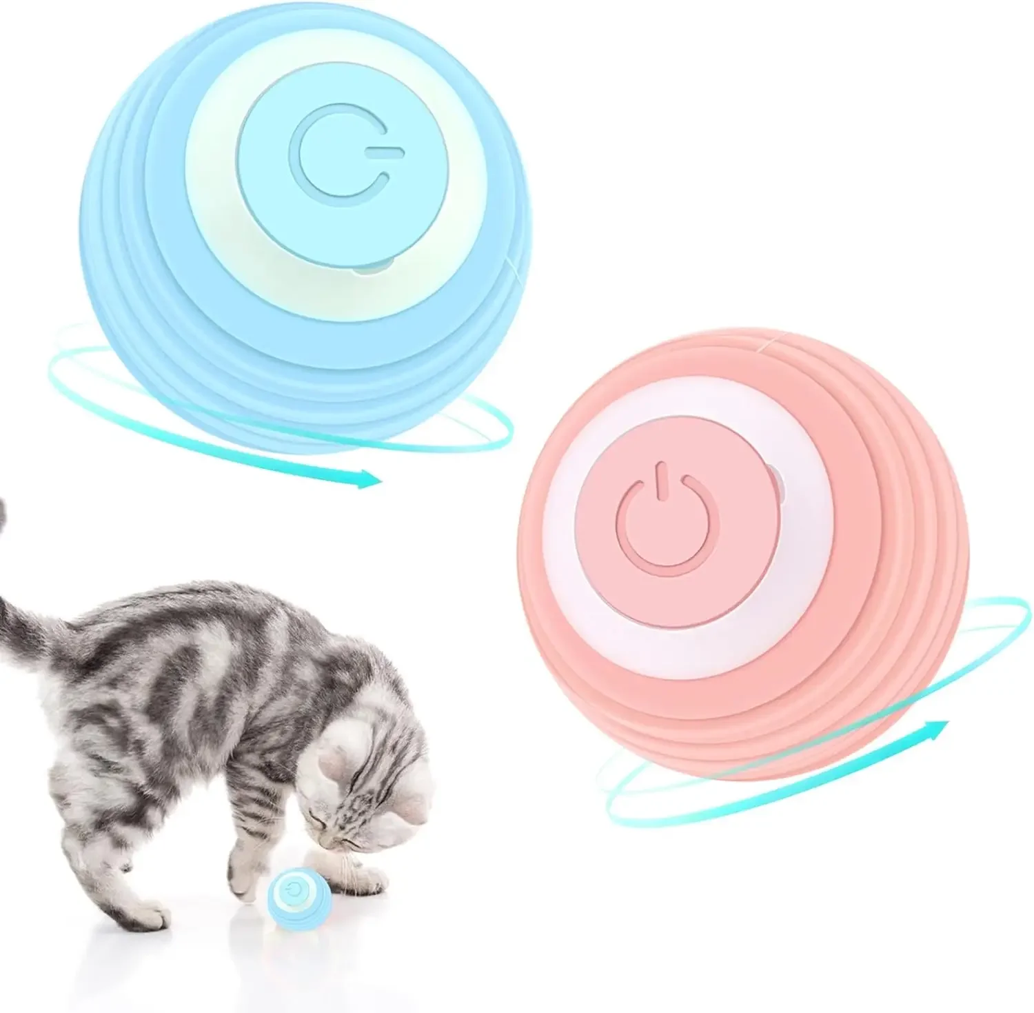 

KLYM-Cat Toy Ball, Smart Self Rotating Ball, Indoor Automation, Interactive Cat Toy, USB Rechargeable, LED Light, Pet Toys