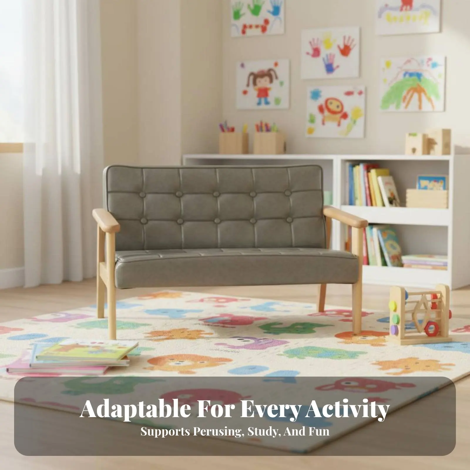 

Детский стул Lowrear Kindergarten Chair из прочной древесины, одноместный, легко чистится, эргономичный дизайн для дошкольников, для учебной зоны.
