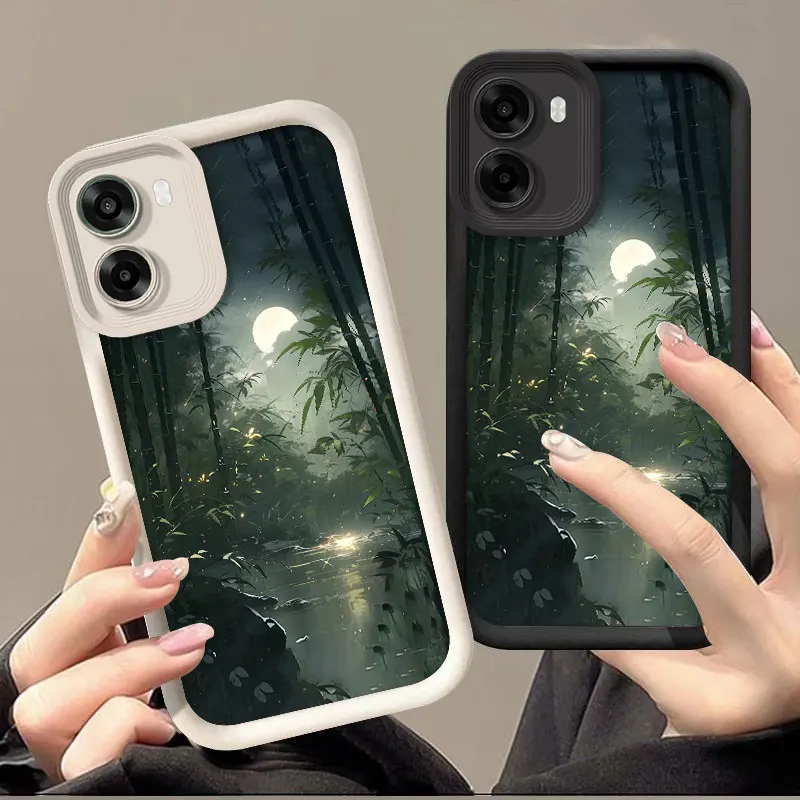 Flexible Silicone Case For OPPO A6x A6k A6s A6 Pro 5G 4G Protective Cover Shockrpoof Moonlight Print Pattern Funda