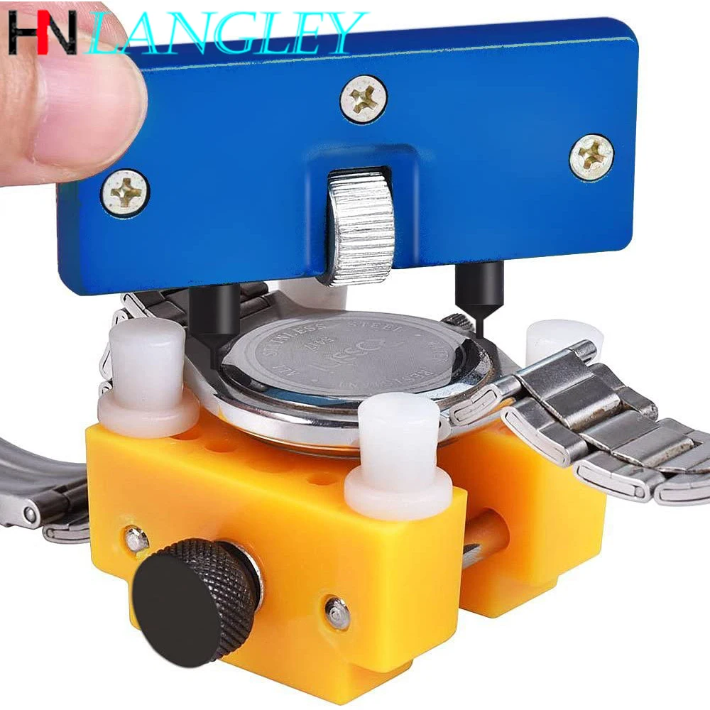 2 in 1 Repair Tool Set Watch Back Remover Tool Adjustable Opener Back Case Remover Watch Case Back Opener Repair Remover Holder