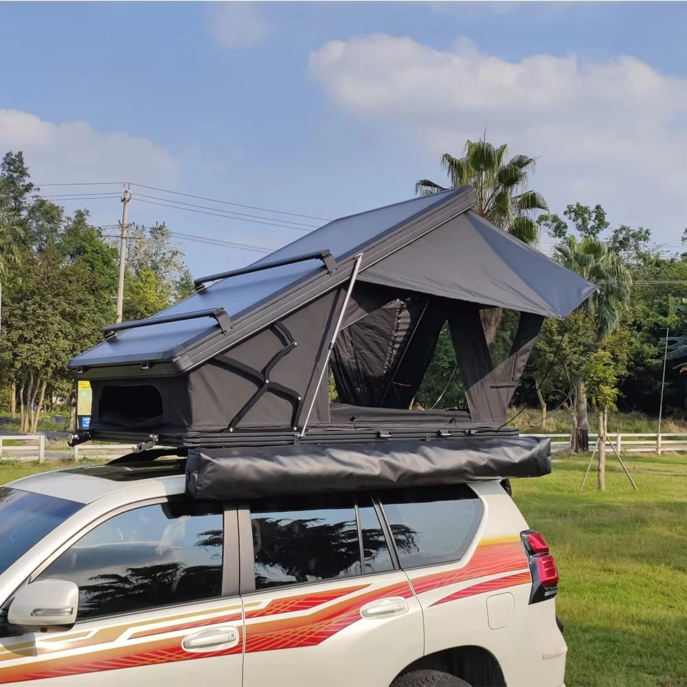 2026 Ce Certificated Triangle Camping Rooftop Tent Wind Resistant Hard Shell Car Roof Tent for Outdoor Camping