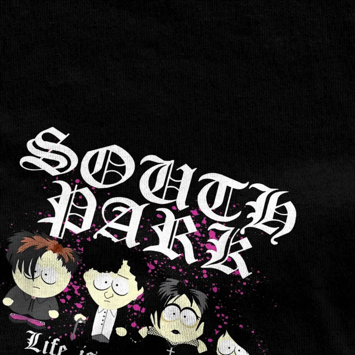 Uomo Donna T-shirt Southpark Goth Kids Life Is Only Pain Stuff Umorismo 100% cotone Manica corta T-shirt Girocollo Top Taglie forti