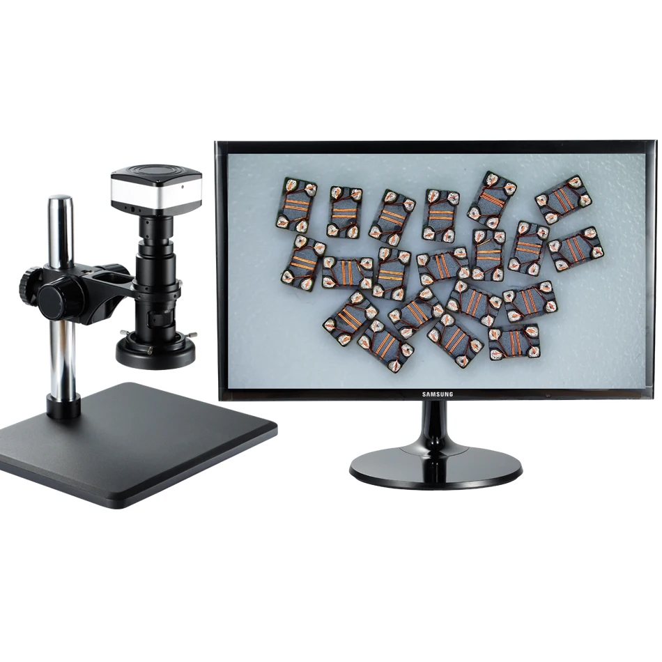 Full HD SONY Sensor 2K 1080P 60FPS HDMI Video Measuring Microscope 0.7X-5X Continuous Zoom 180X Magnifier Metal PCB Inspection