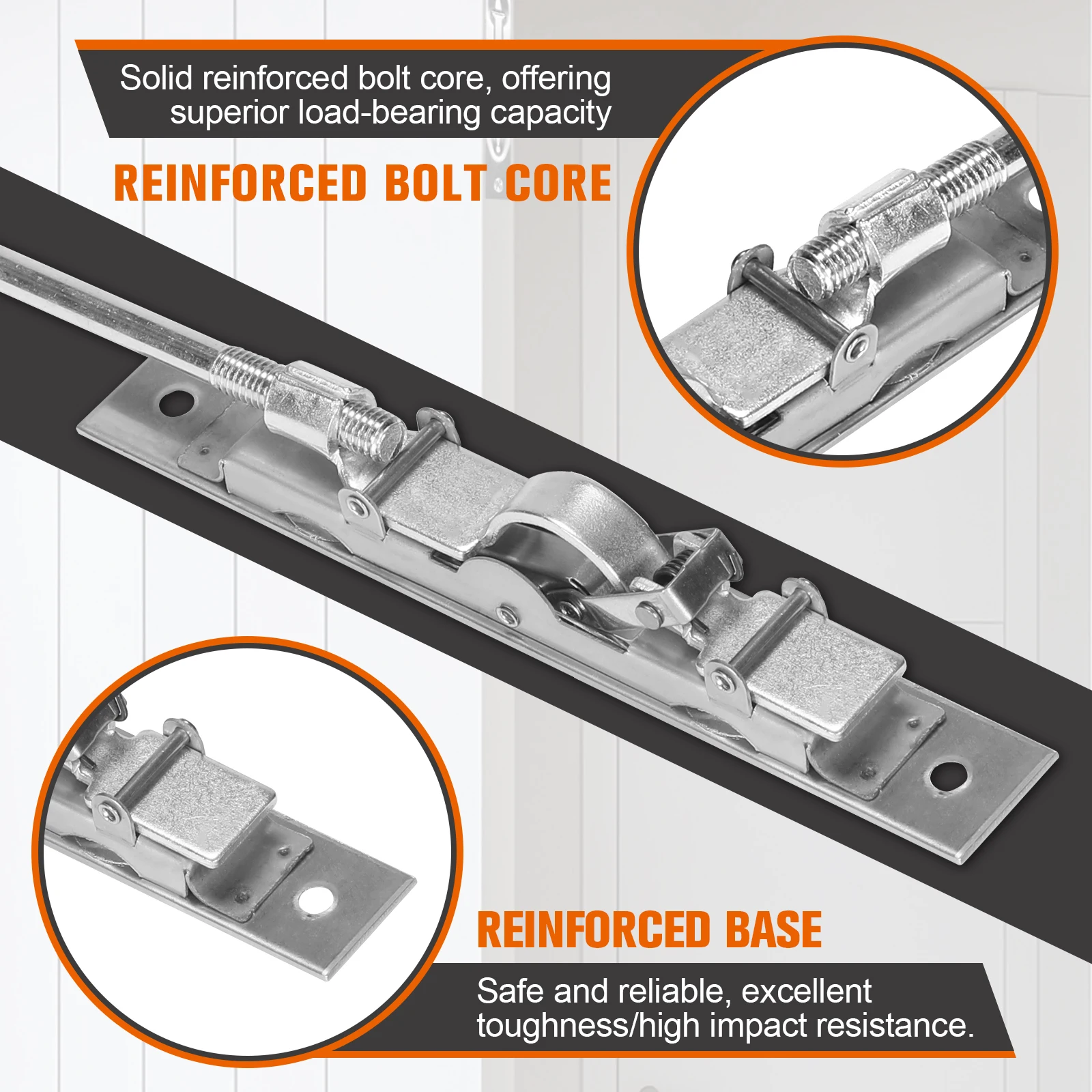 

10 Packs Lever Extension Flush Bolt 16.54inch Concealed Safety Door Lock Solid Stainless Steel for French Doors Composite Doors