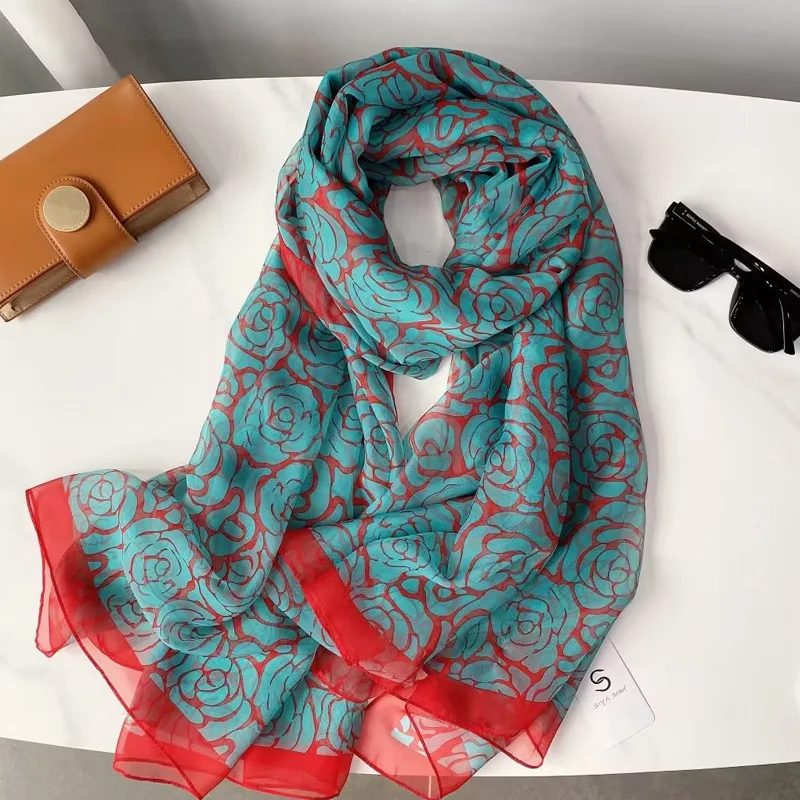 New Scarf Hijab Luxury Brand Women Summer Silk Scarves Wrap Shawl Soft Beach Pareo Fashion Foulard Hijabs For Women