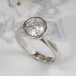 Huitan Exquisite Round Cubic Zirconia Women Rings Simple Design Fashion Luxury Wedding Engagement Female Accessories Hot Jewelry