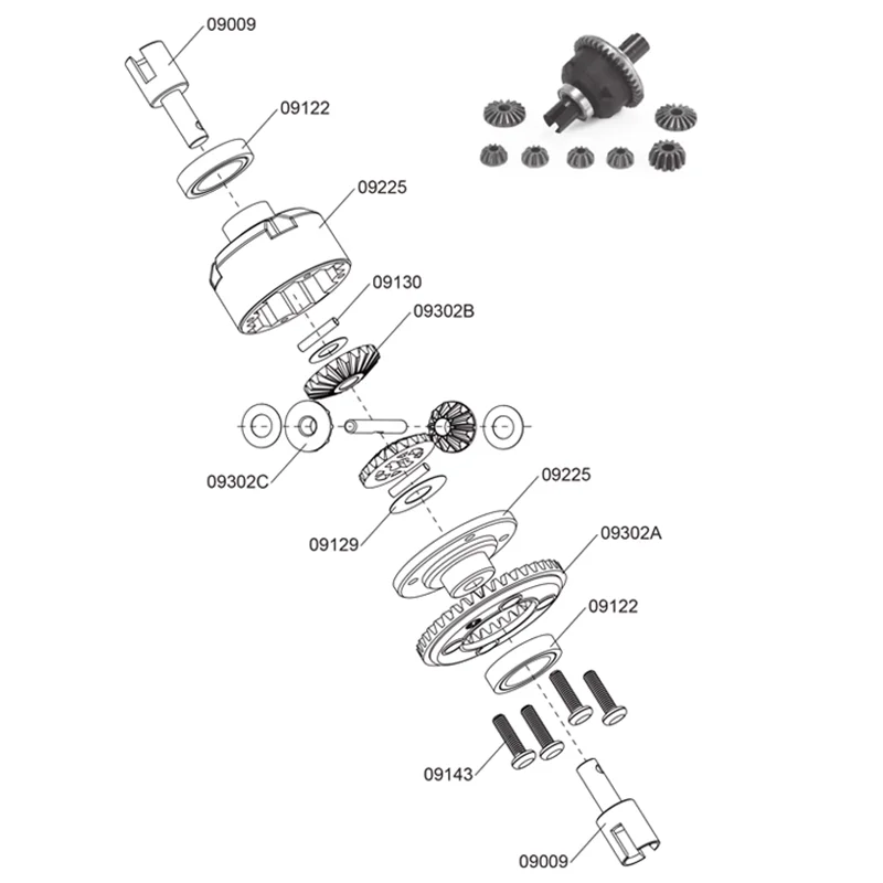 SST Differential Set 09302 for RC Truck Car Models 1937 1986 1988 1993 1999