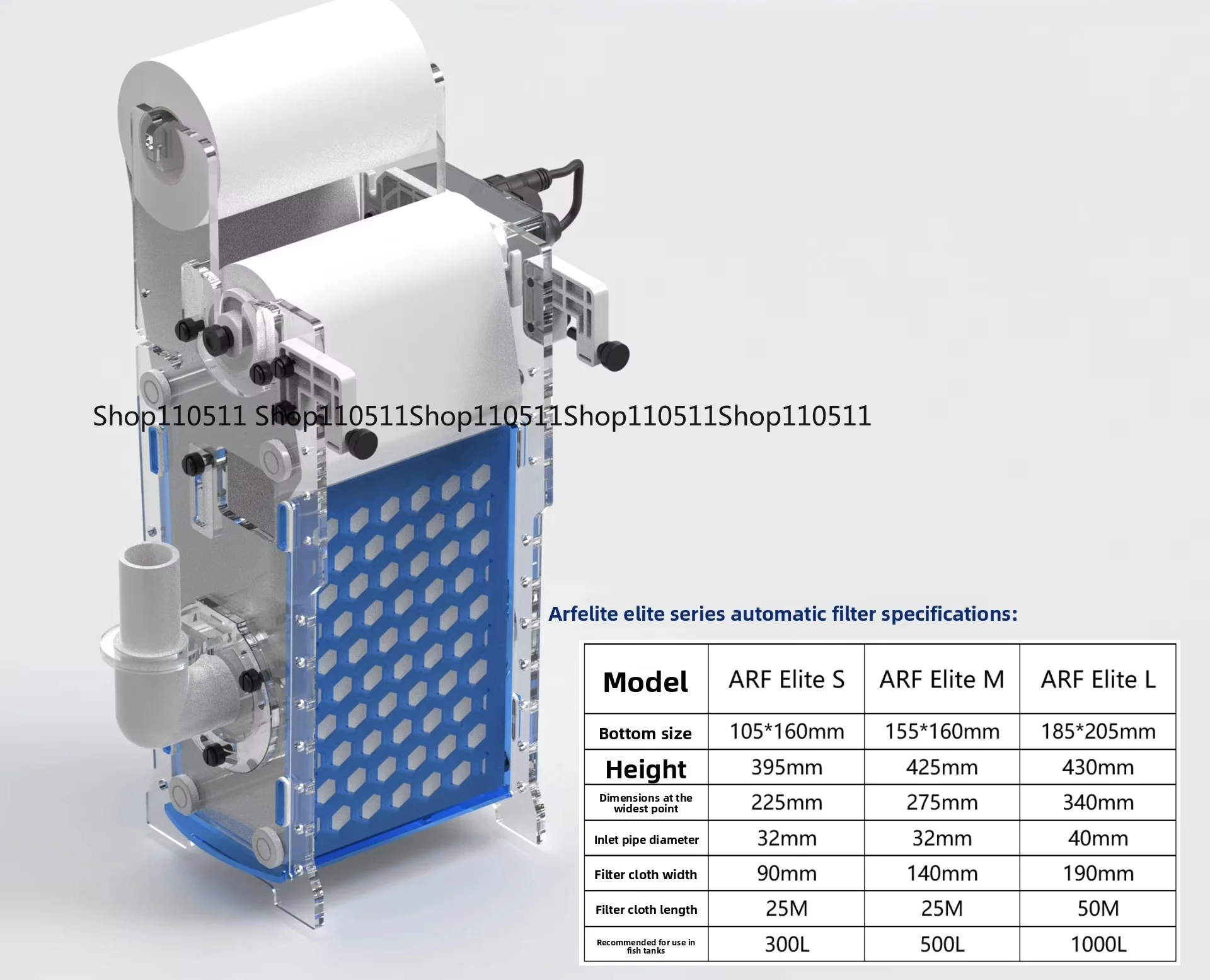 Modern automatic filter paper dry and wet separators for fish tanks, marine life and coral boxes