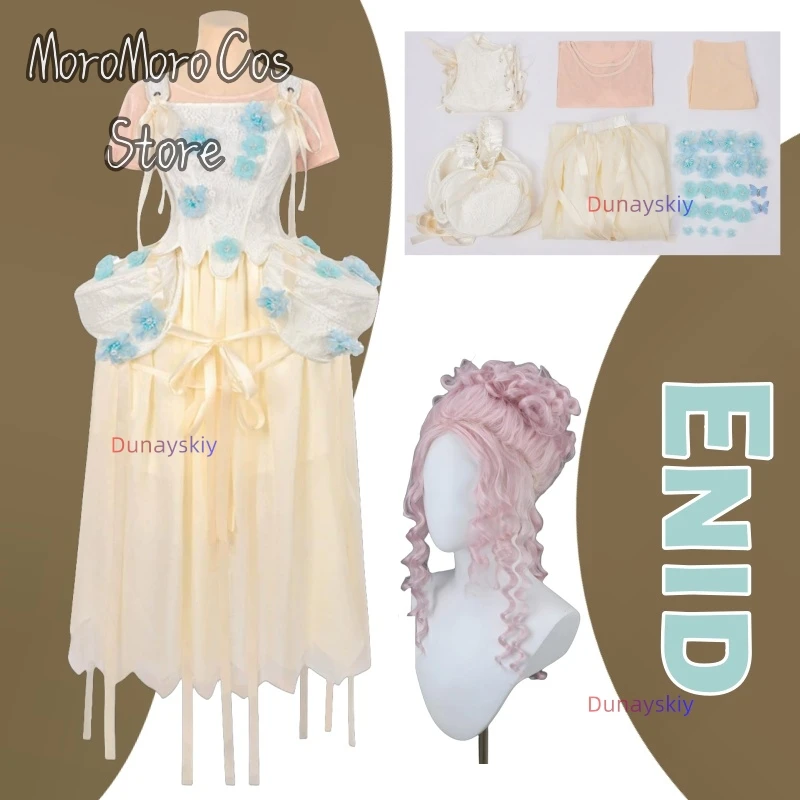 

Halloween Wolf girl Cosplay Enid Fancy Women Clothing Wed Scary Gothic Tv Ball Gown Sinclair Dress Wig Carnival Roleplay