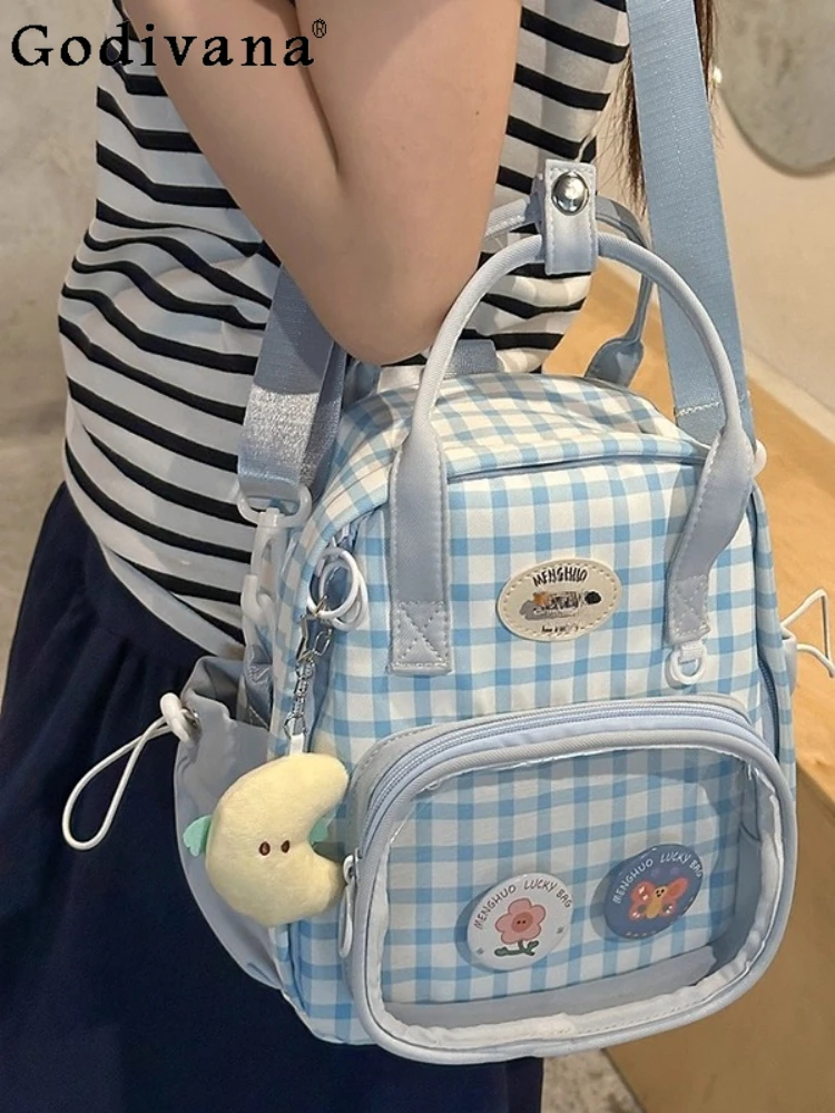 

2D Japanese Original Lolita Backpack Daily Versatile Sweet Campus Large Capacity College Style Plaid Women's Bag