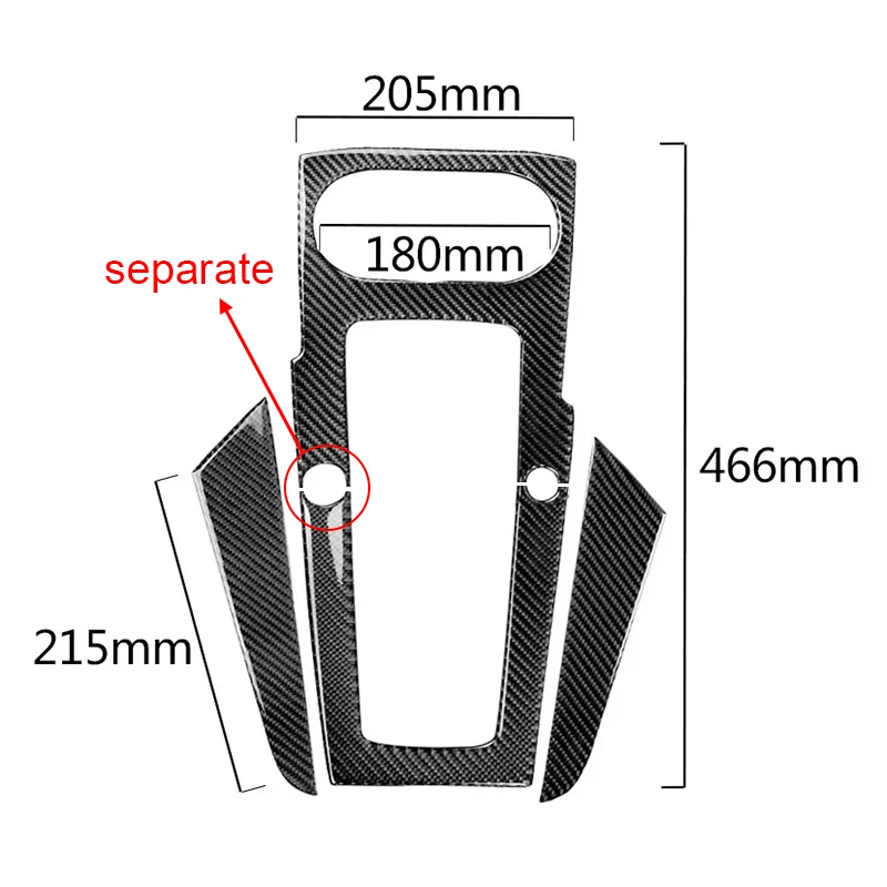 Cubierta de marco de cambio de marchas central para coche, pegatina de fibra de carbono para Audi A3, S3, RS3, 8V, 14-19 LHD, consola de coche,