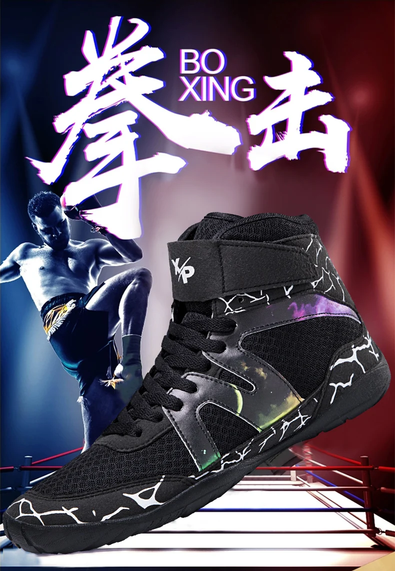 

Hot 2025 new very lightweight and comfortable unisex high intensity training professional wrestling shoes boxing sneakers