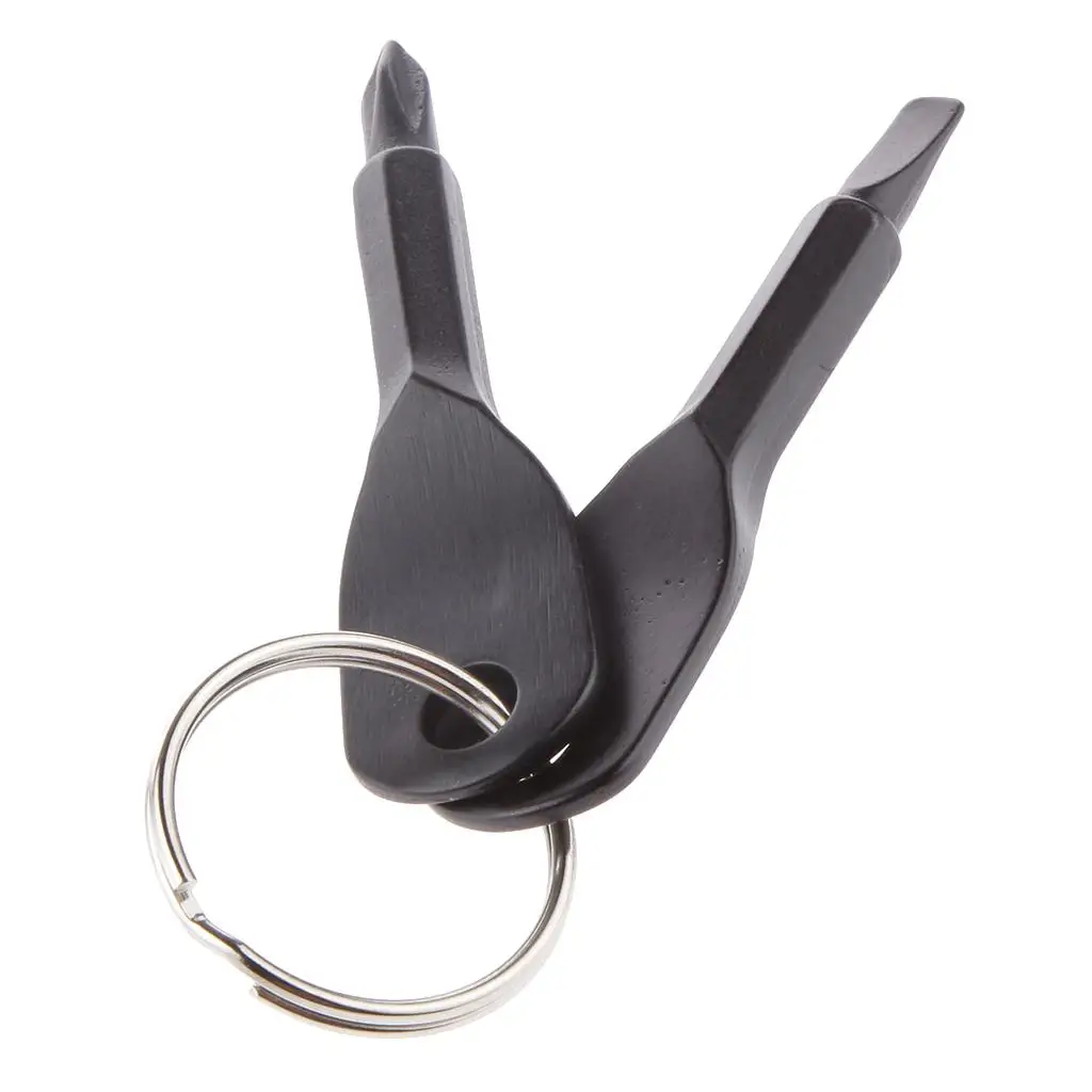 أداة رياضية خارجية مفك براغي سلسلة مفاتيح ملحقات طوارئ منزلية باللون الأسود