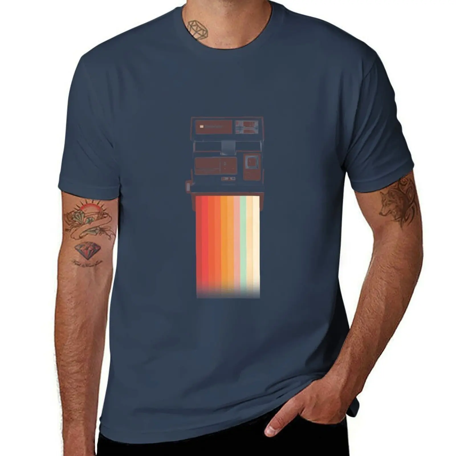 

Instant Camera Rainbow T-Shirt men t shirt cotton 100% t shirts for man graphic vintage T-Shirt