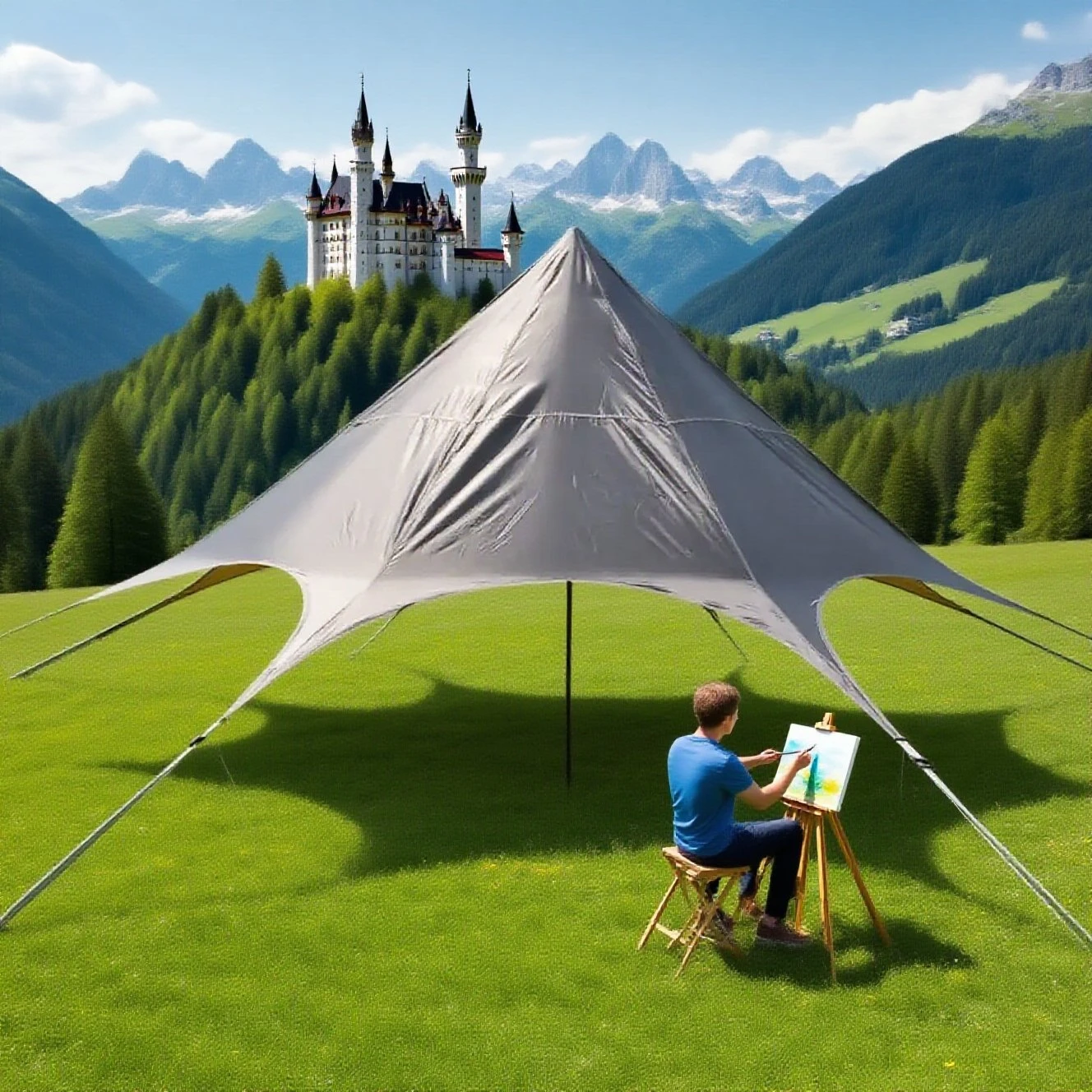 

Сверхлегкая водонепроницаемая брезентовая палатка, большой тент для кемпинга, укрытие от солнца, садовый навес, открытый пляжный тент для пешего туризма, рыбалки, альпинизма