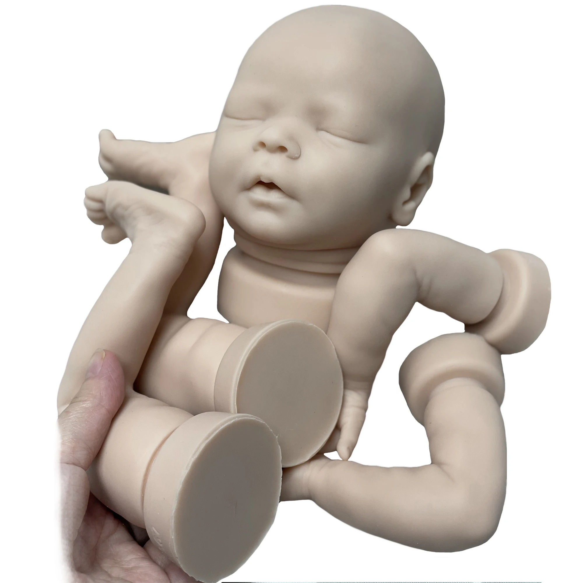 Darren 18 Inch Solid Silicone Reborn Bebe Unassembled Full Silicone Doll Kits Realistic Soft Newborn Handmade Doll Gifts