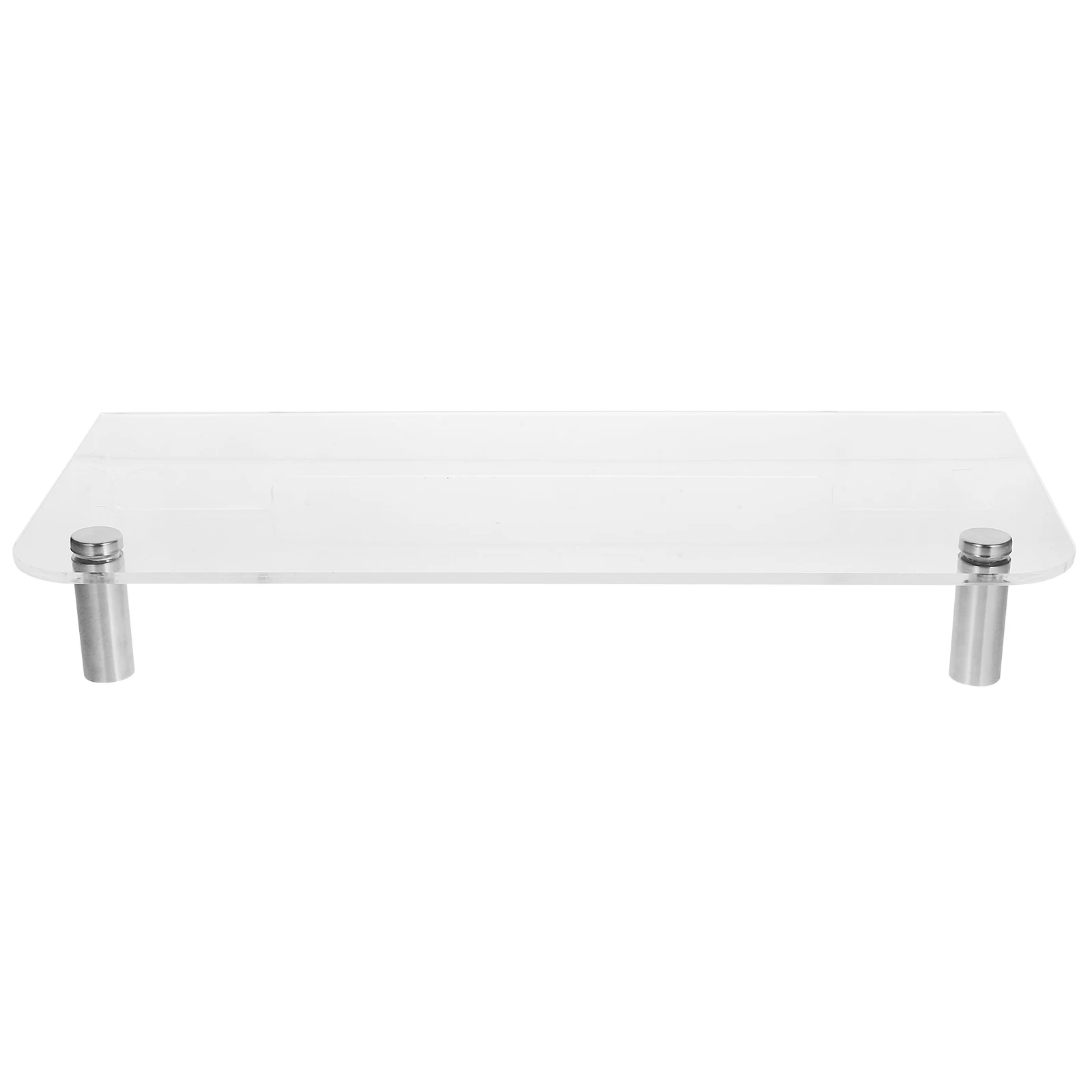 

Acrylic Monitor Stand 40x20x5cm Stainless Laptop Desk Organizer Riser Computer Screen Rack Storage Display Shelf