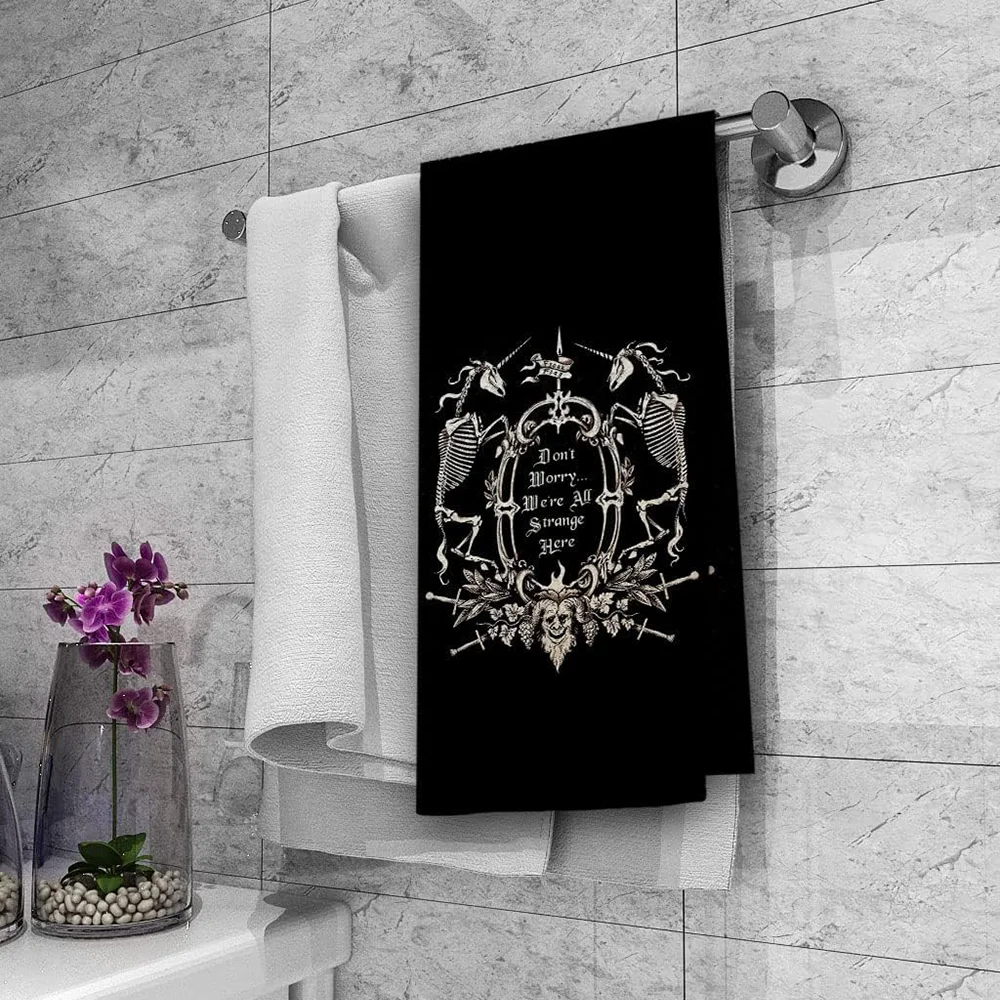 Halloween Dark Memento Mori The Undead Kitchen Dishcloth Gothic Tea Hand Towel Bathroom Gothic for party decor supplies favors