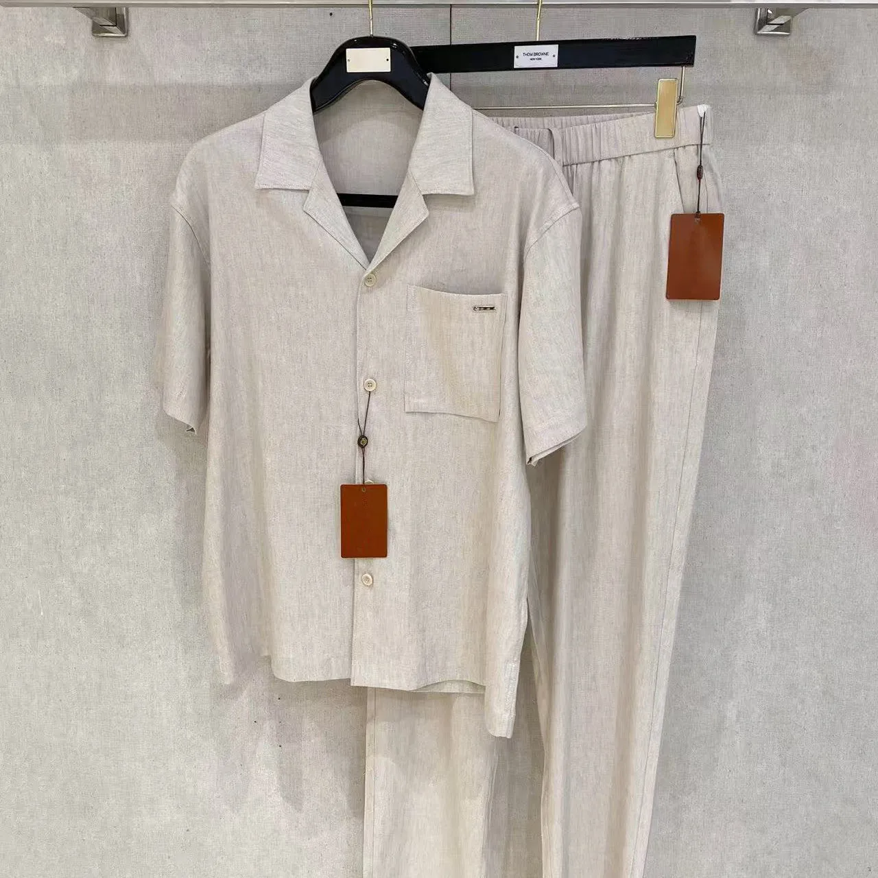 

Italian LP summer new old money style casual lapel collar short-sleeved shirt trousers sports suit